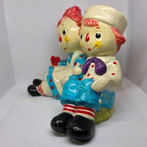 Vintage Raggedy Ann & Andy Piggy Bank "I Love You" 1970s Bobbs-Merrill Co. Korea - Picture 5 of 16